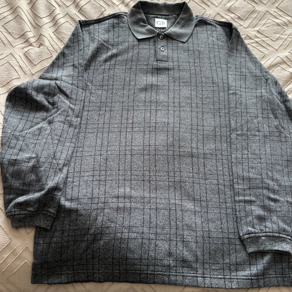 Vintage Geoffrey Beene 100% Lambswool Sweater Mens Large 2 Button Gray